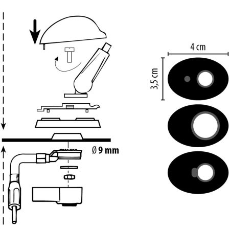 Κεραία αυτοκινήτου οροφής 29Cm ανοξείδωτη με καλώδιο – 08.065 Phonocar