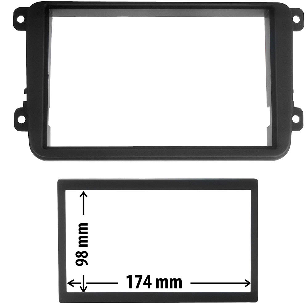 Πρόσοψη - πλαίσιο VW, Seat, Skoda (2 Din Μαύρο) – 03.461 Phonocar