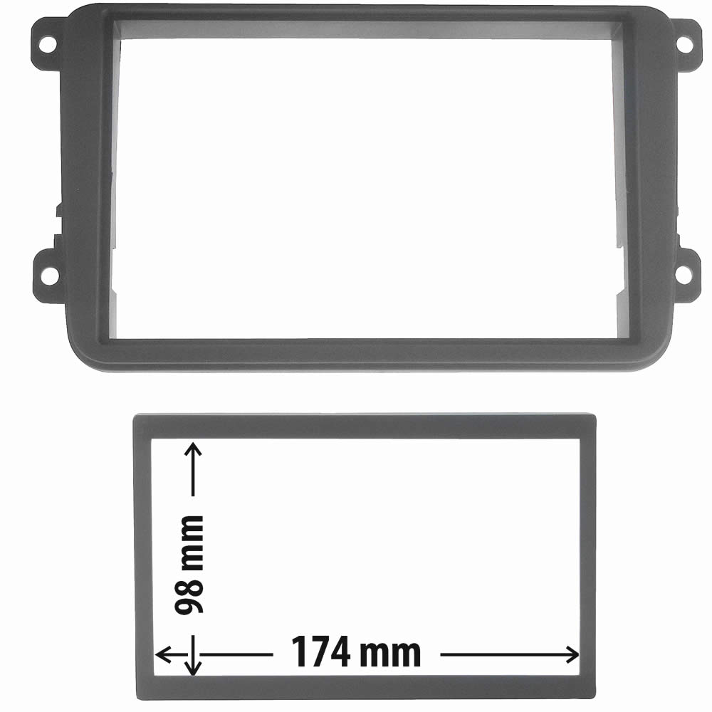 Πρόσοψη - πλαίσιο VW, Seat, Skoda (2 Din Ανθρακί σκούρο) – 03.462 Phonocar