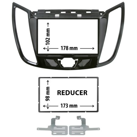 Πρόσοψη Ford C-Max 2010 - 2019, Kuga 2013 - 2019 (2 Din Μαύρο γυαλιστερό) – 03.617 Phonocar