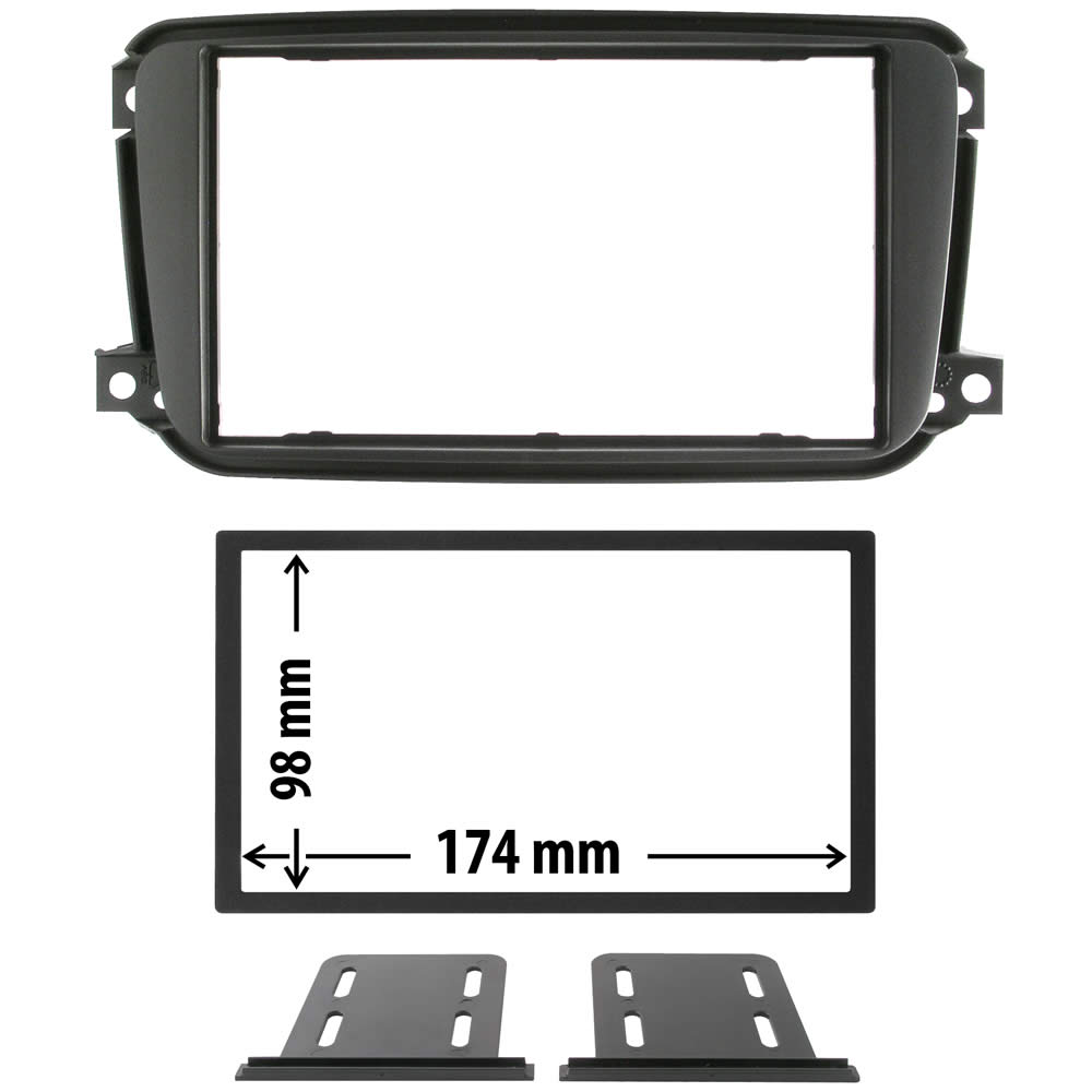 Πρόσοψη - πλαίσιο Smart For Two 2010 - 2014 (C451 Facelift) (2Din Μαύρο) - 03.621 Phonocar
