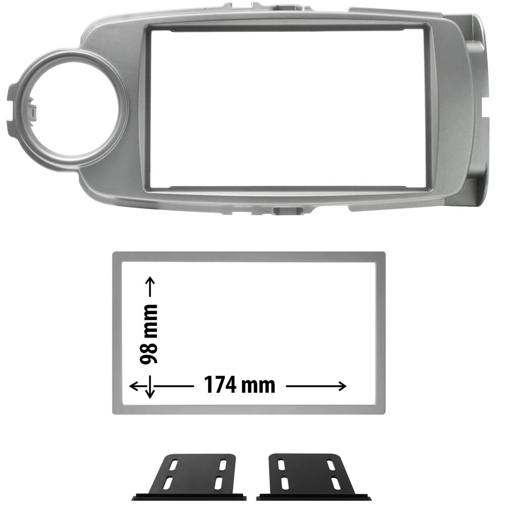 Πρόσοψη Toyota Yaris 2012 - 2015 (2 Din Γκρι μεταλλικό) – 03.632 Phonocar