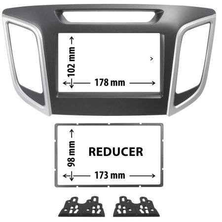 Πρόσοψη Hyundai ix25, Creta 2014 - 2021 (2 Din Μαύρο - Γκρι) – 03.744 Phonocar