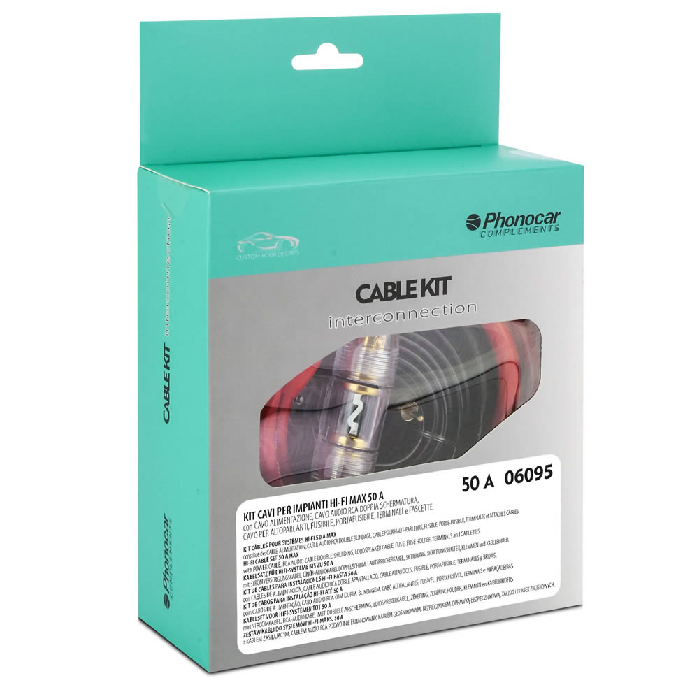 Καλωδίωση Ενισχυτή Αυτοκινήτου 6 AWG (12 mm²) 50A – 06.095 Phonocar