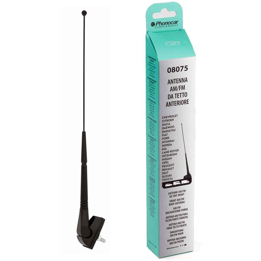 Κεραία αυτοκινήτου οροφής AM/FM με ανοξείδωτο μαστίγιο 31Cm - 08.075 Phonocar
