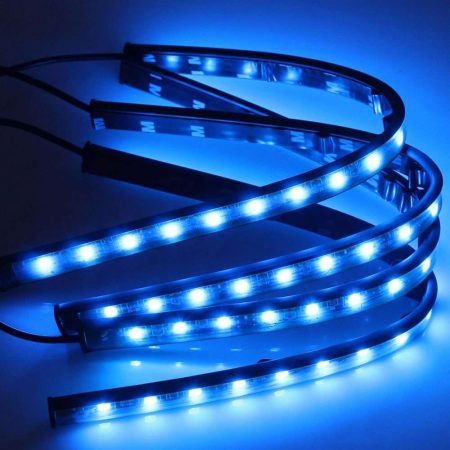 Ατμοσφαιρικά φώτα LED αυτοκινήτου με RGB φωτισμό και τηλεχειριστήριο (4X18Led - 33Cm) - JN-1471-9