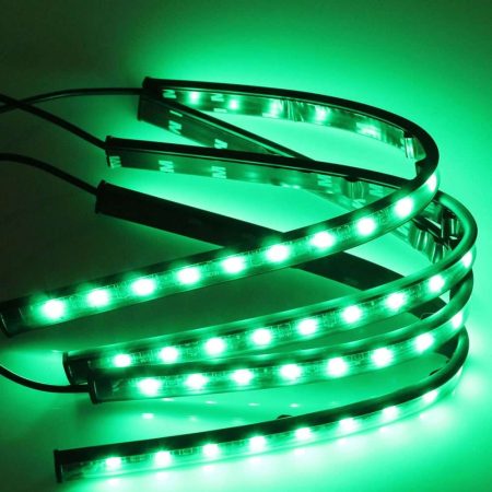 Ατμοσφαιρικά φώτα LED αυτοκινήτου με RGB φωτισμό και τηλεχειριστήριο (4X18Led - 33Cm) - JN-1471-9