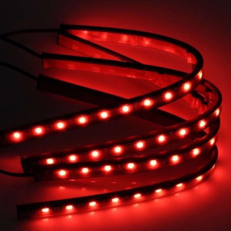 Ατμοσφαιρικά φώτα LED αυτοκινήτου με RGB φωτισμό και τηλεχειριστήριο (4X18Led - 33Cm) - JN-1471-9