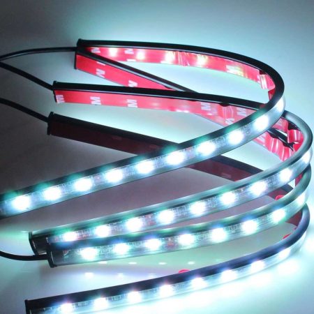 Ατμοσφαιρικά φώτα LED αυτοκινήτου με RGB φωτισμό και τηλεχειριστήριο (4X18Led - 33Cm) - JN-1471-9