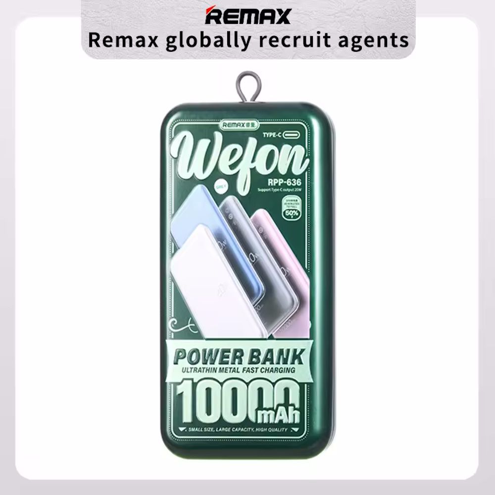 REMAX RPP-636 BL Ultrathin Metal Powerbank Fast charging 20w (10.000mA)