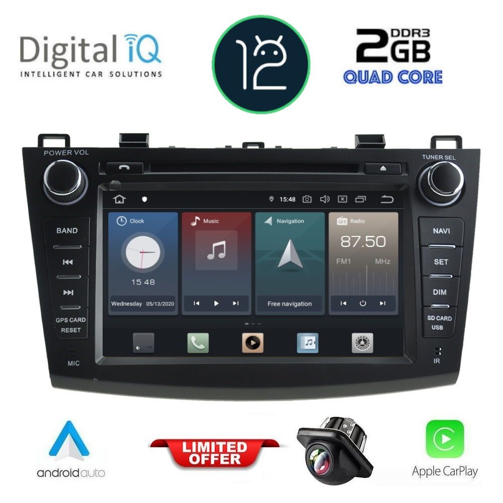 DIGITAL IQ X402_CPA (8'' DVD) MULTIMEDIA SYSTEM for  MAZDA 3 mod. 2009-2014 - DIQ_X402