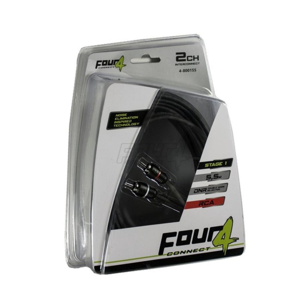 Καλώδιο RCA Audio για ηχοσύστημα αυτοκινήτου, Διπλής θωράκισης 5.5m – Four Connect 4-800155