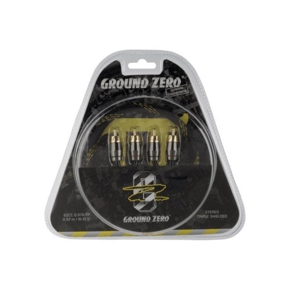 Καλώδιο RCA Audio υψηλής απόδοσης για ηχοσύστημα αυτοκινήτου, τριπλής θωράκισης 0.5m – Ground Zero GZCC 0.5X-TP