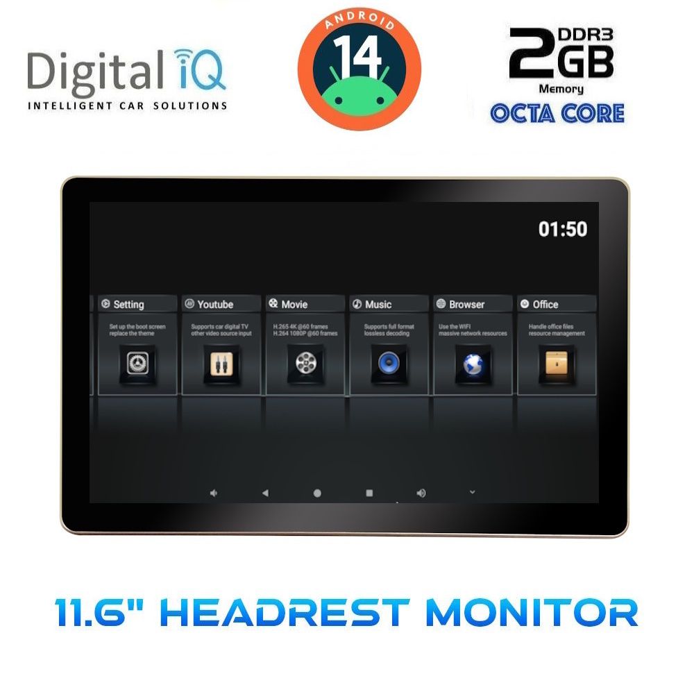 DIGITAL IQ CV4010_HR (11.6” HEADREST MONITOR) - DIQ_CV_4010
