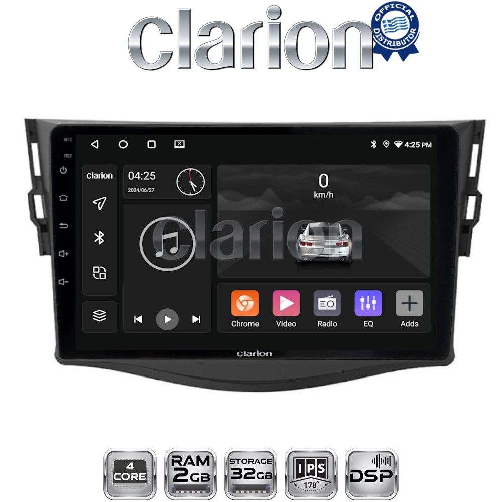 CLARION GL31018 Οθόνη OEM Multimedia Αυτοκινήτου για TOYOTA RAV4 2006 > 2012 με CarPlay, AndroidAuto, BT, GPS