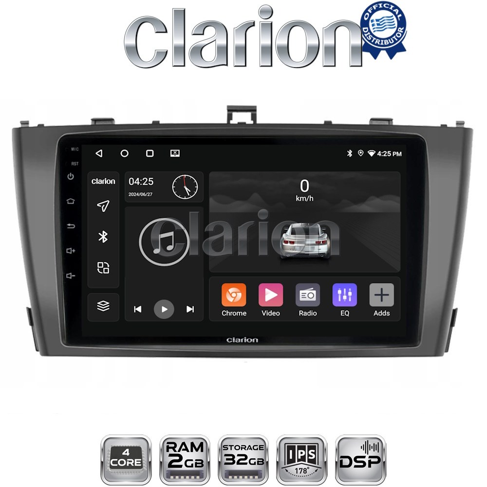 CLARION GL31027B Οθόνη OEM Multimedia Αυτοκινήτου για Toyota Avensis (T27) 2009 > 2016 με CarPlay, AndroidAuto, BT, GPS