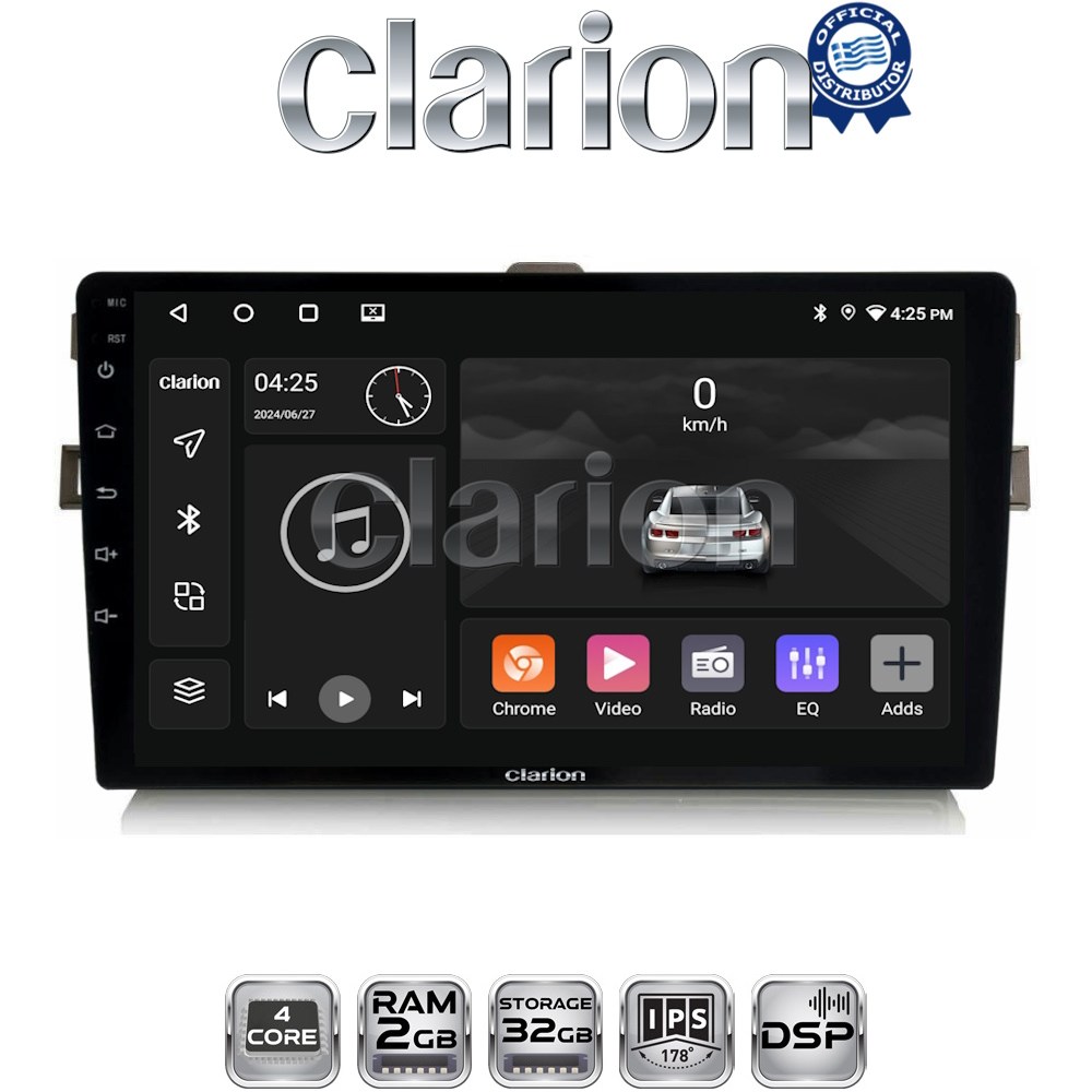 CLARION GL31028 Οθόνη OEM Multimedia Αυτοκινήτου για Toyota Auris 2007 > 2012 με CarPlay, AndroidAuto, BT, GPS