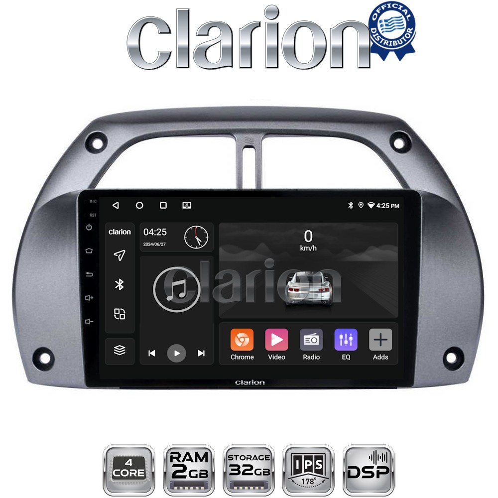 CLARION GL31071 Οθόνη OEM Multimedia Αυτοκινήτου για Toyota Rav 4 2001 > 2006 με CarPlay, AndroidAuto, BT, GPS