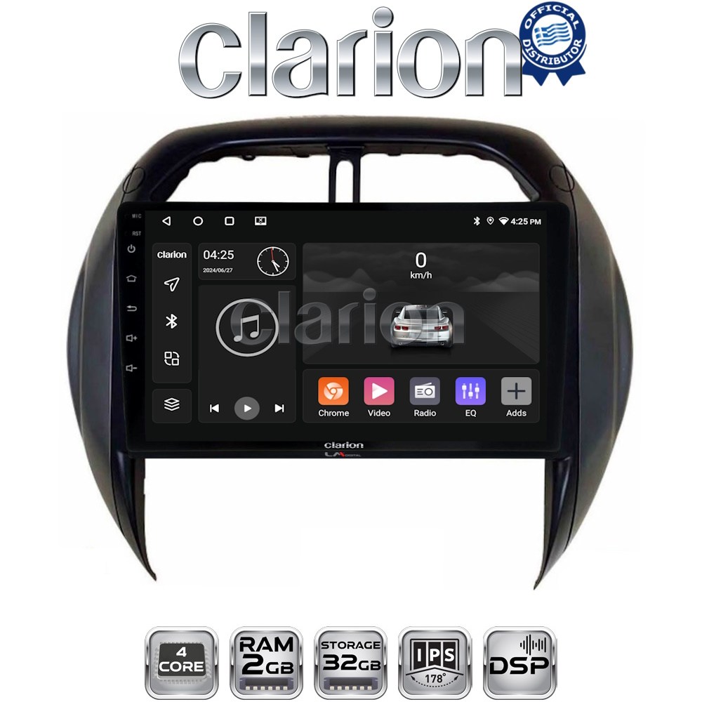 CLARION GL31071CL Οθόνη OEM Multimedia Αυτοκινήτου για Toyota Rav4 2000 > 2006 με CarPlay, AndroidAuto, BT, GPS