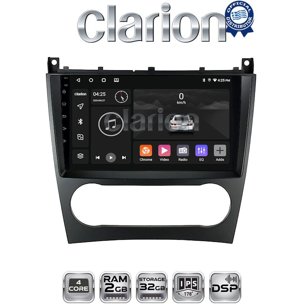 CLARION GL31093 Οθόνη OEM Multimedia Αυτοκινήτου για MERCEDES C class (W203) – CLC  2004>2008 με CarPlay, AndroidAuto, BT, GPS