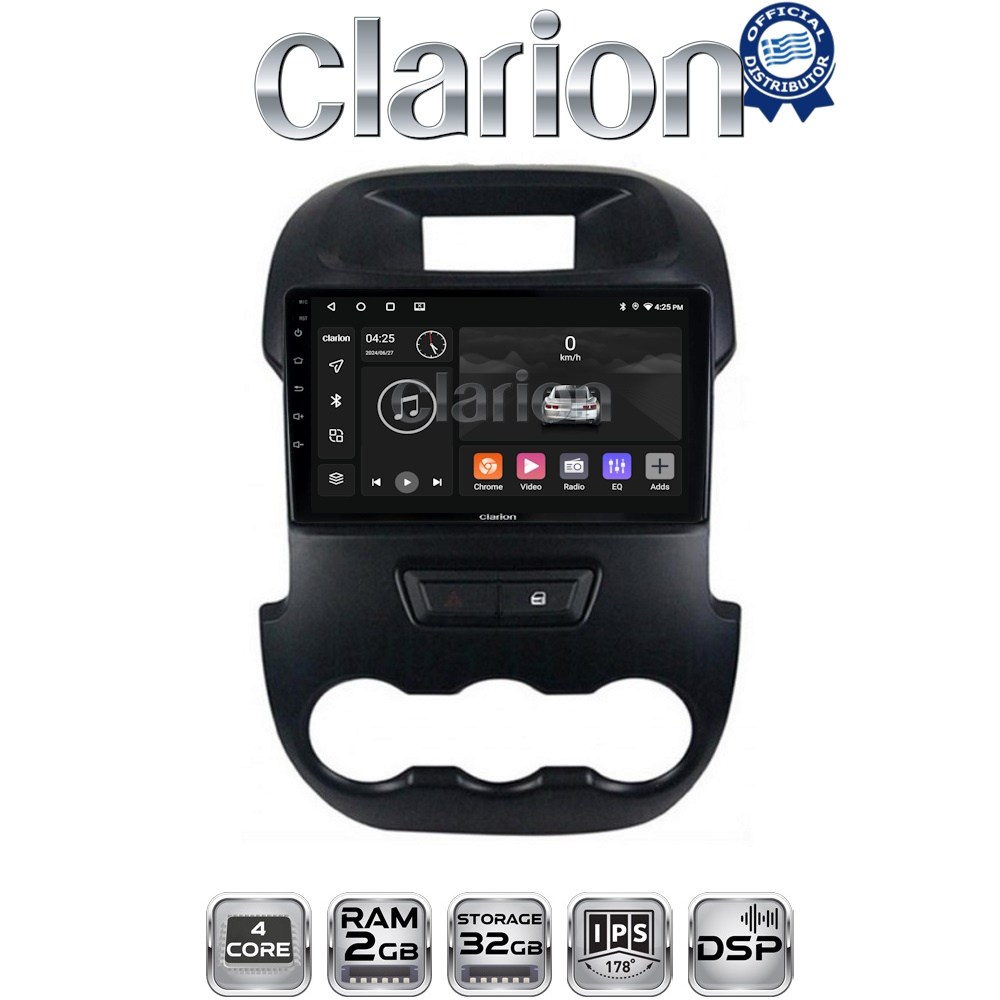 CLARION GL31245 Οθόνη OEM Multimedia Αυτοκινήτου για Ford Ranger 2011 > 2015 με CarPlay, AndroidAuto, BT, GPS