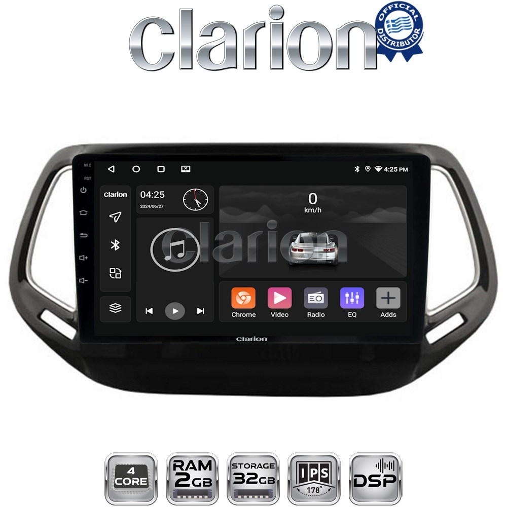 CLARION GL31253 - Οθόνη Jeep Compass 2017 - 2021 με Car Play, Android Auto, BT, GPS