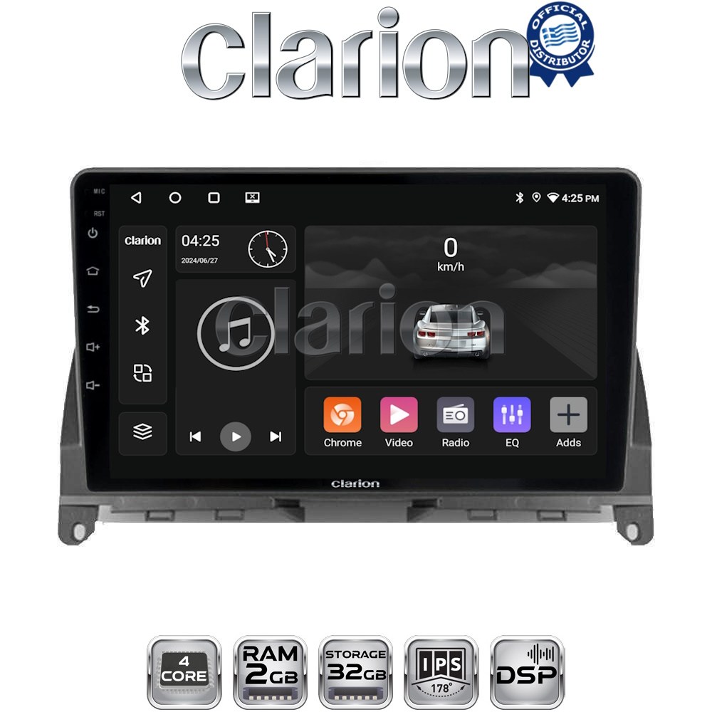 CLARION GL31265 Οθόνη OEM Multimedia Αυτοκινήτου για MERCEDES C CLASS (W204) 2007>2011 με CarPlay, AndroidAuto, BT, GPS