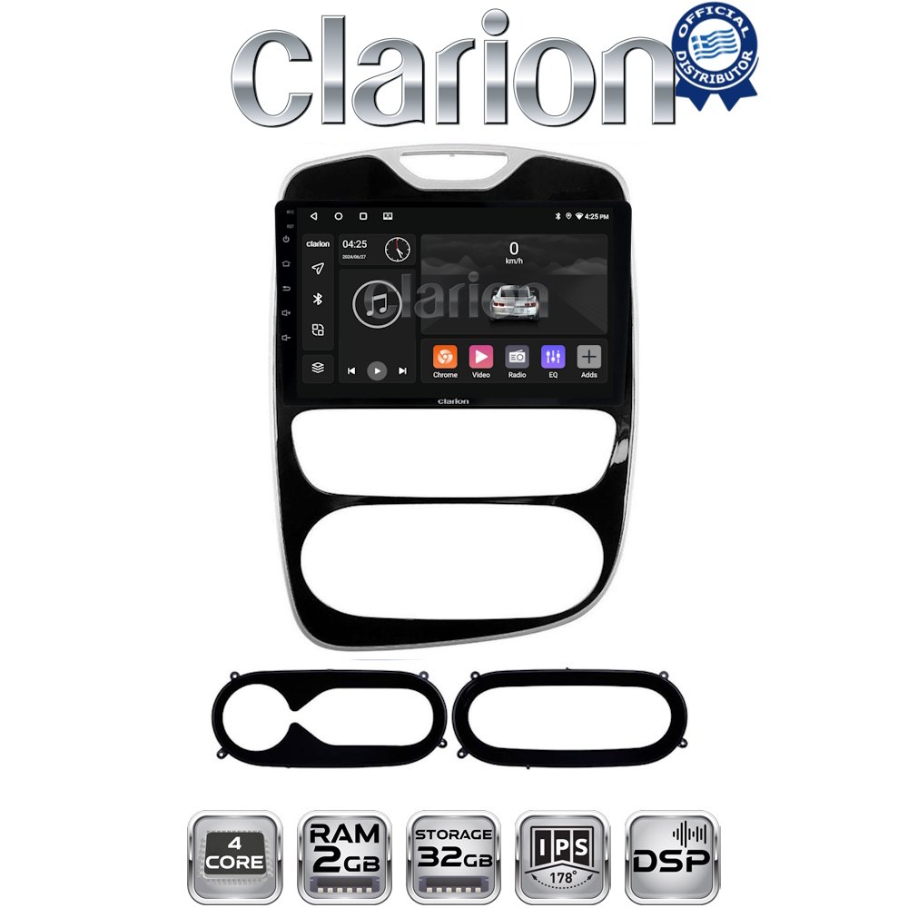 CLARION GL31321 Οθόνη OEM Multimedia Αυτοκινήτου για Renault Clio 2016-2018 με CarPlay, AndroidAuto, BT, GPS