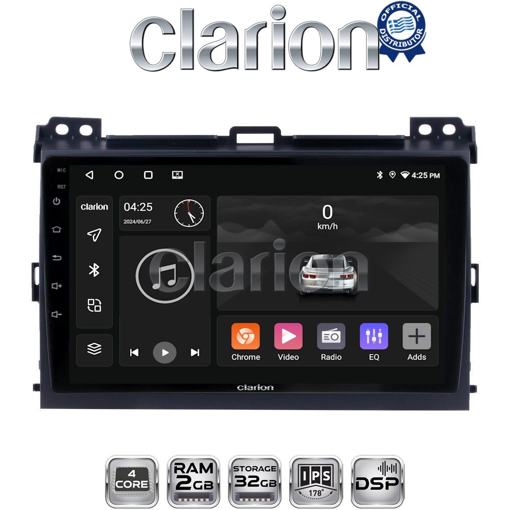 CLARION GL31384 Οθόνη OEM Multimedia Αυτοκινήτου για TOYOTA LANDCRUISER J100 2003>2009   με CarPlay, AndroidAuto, BT, GPS