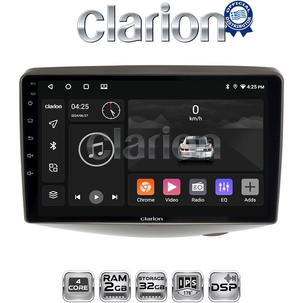 CLARION GL31402 Οθόνη OEM Multimedia Αυτοκινήτου για Toyota Yaris 1999 > 2004 με CarPlay, AndroidAuto, BT, GPS