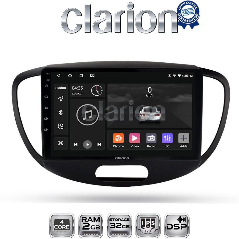 CLARION GL31455 Οθόνη OEM Multimedia Αυτοκινήτου για Hyundai I10 2008 - 2013 με CarPlay, AndroidAuto, BT, GPS