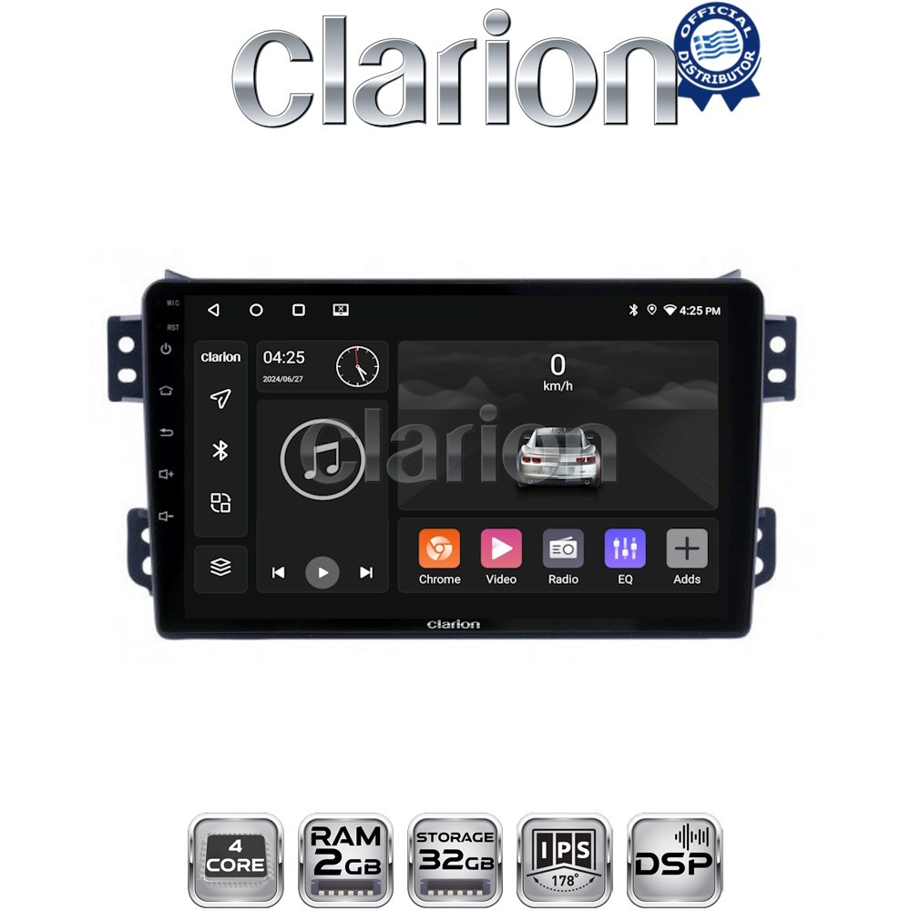 CLARION GL31540 Οθόνη Opel Agila - Suzuki Splash 2008 - 2015 με CarPlay, AndroidAuto, BT, GPS