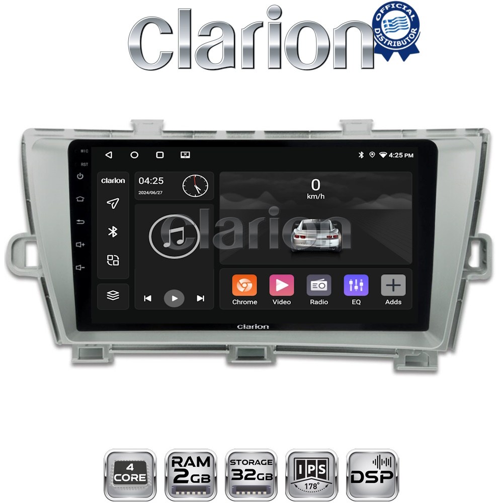 CLARION GL31561 Οθόνη OEM Multimedia Αυτοκινήτου για TOYOTA PRIUS 2009>2016 με CarPlay, AndroidAuto, BT, GPS