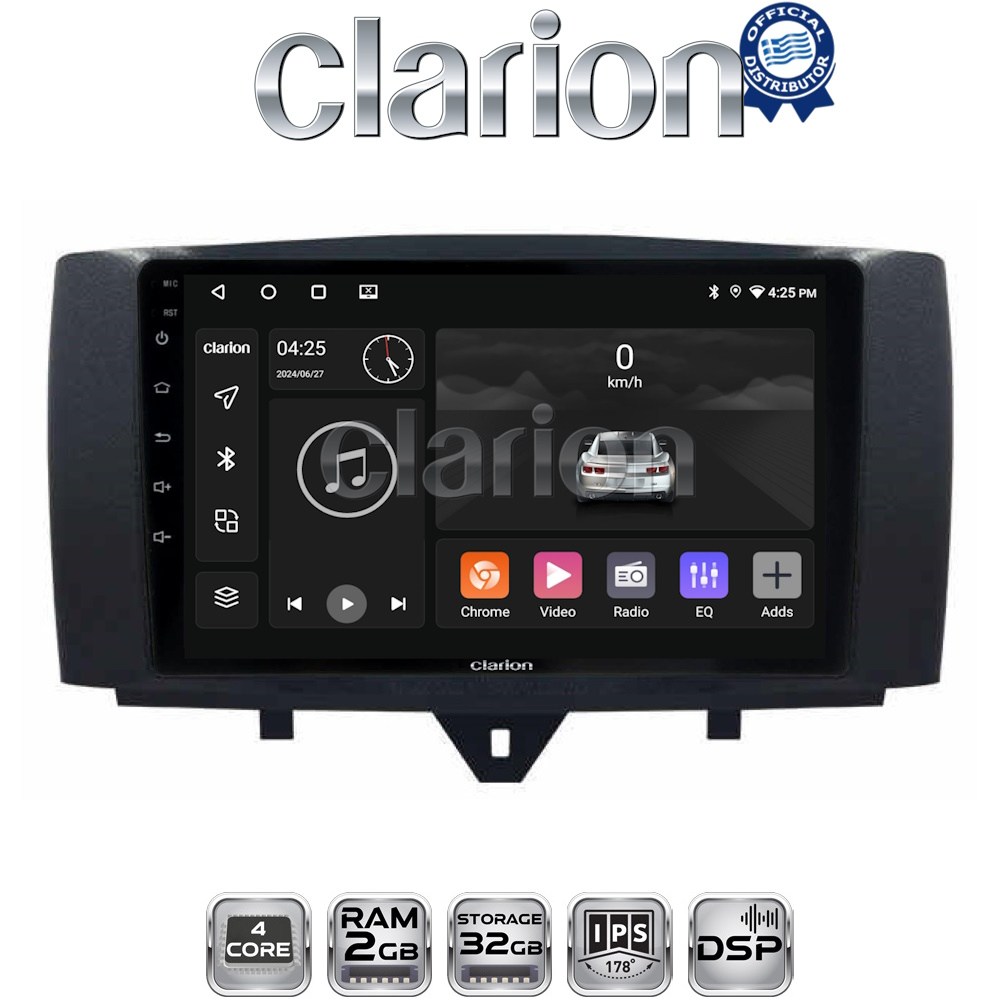 CLARION GL31587 Οθόνη OEM Multimedia Αυτοκινήτου για SMART ForTwo 2011> 2015 με CarPlay, AndroidAuto, BT, GPS