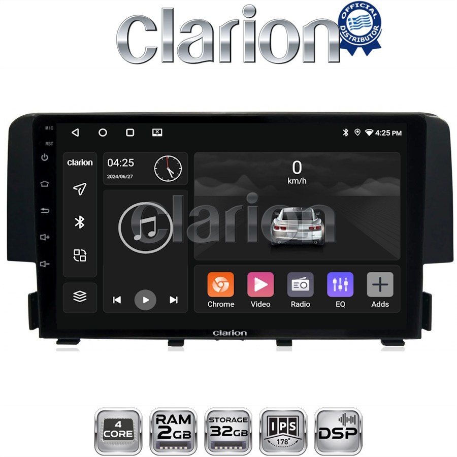 CLARION GL31941 Οθόνη OEM Multimedia Αυτοκινήτου για HONDA CIVIC 2016> με CarPlay, AndroidAuto, BT, GPS