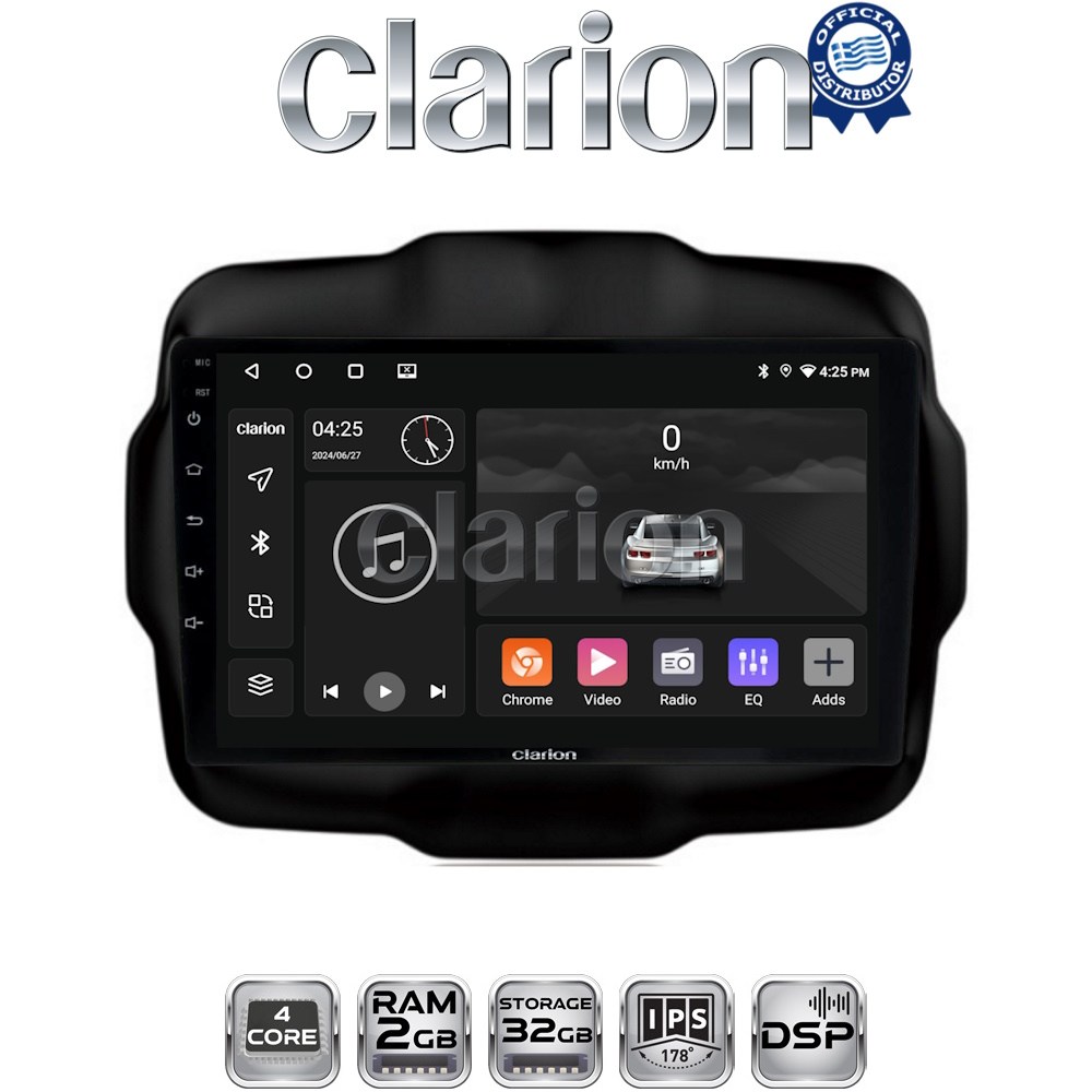 CLARION GL31952 Οθόνη OEM Multimedia Αυτοκινήτου για RENEGADE 2014> με CarPlay, AndroidAuto, BT, GPS