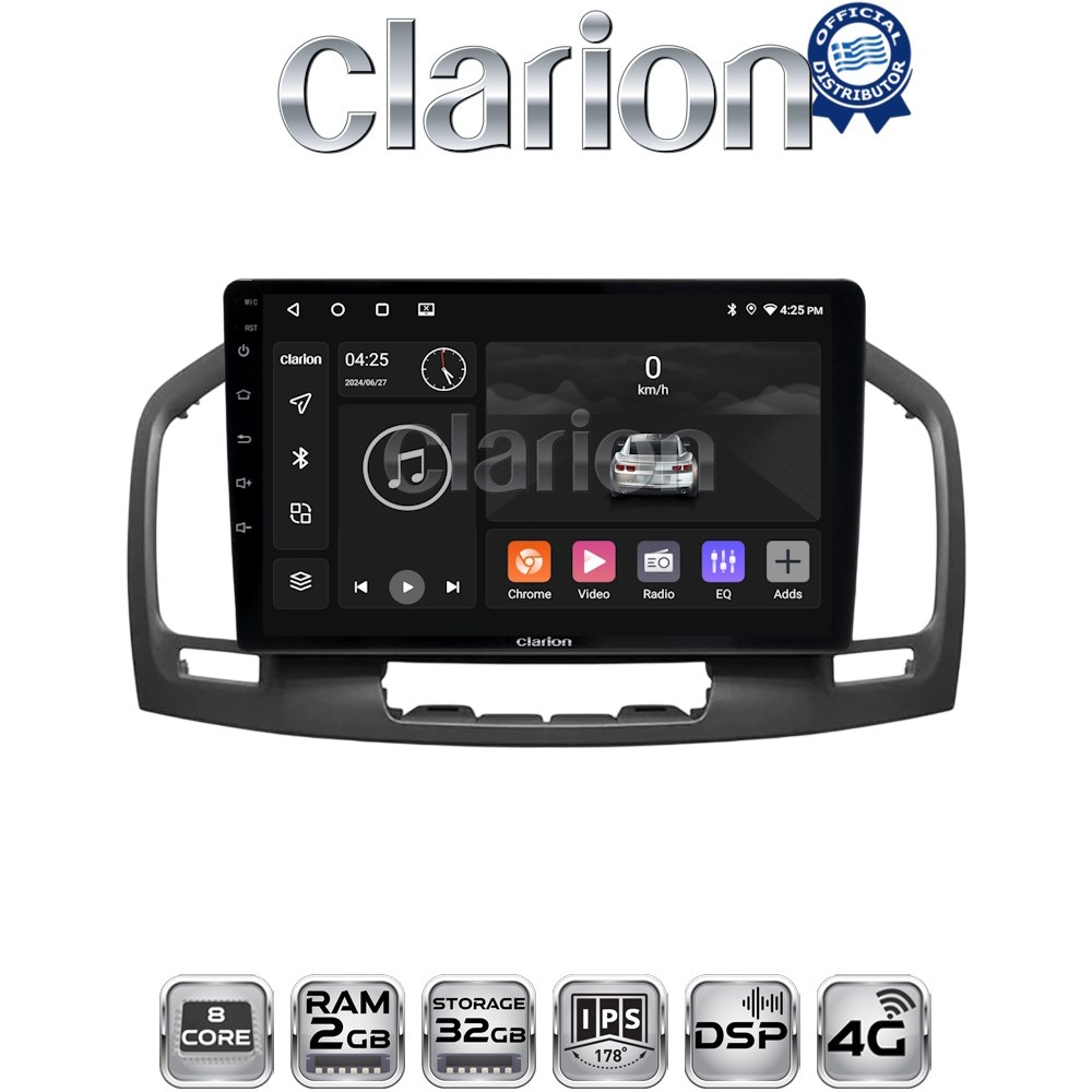 CLARION GL71114 Οθόνη OEM Multimedia Αυτοκινήτου για OPEL INSIGNIA 2007-2013 με CarPlay, AndroidAuto, BT, GPS