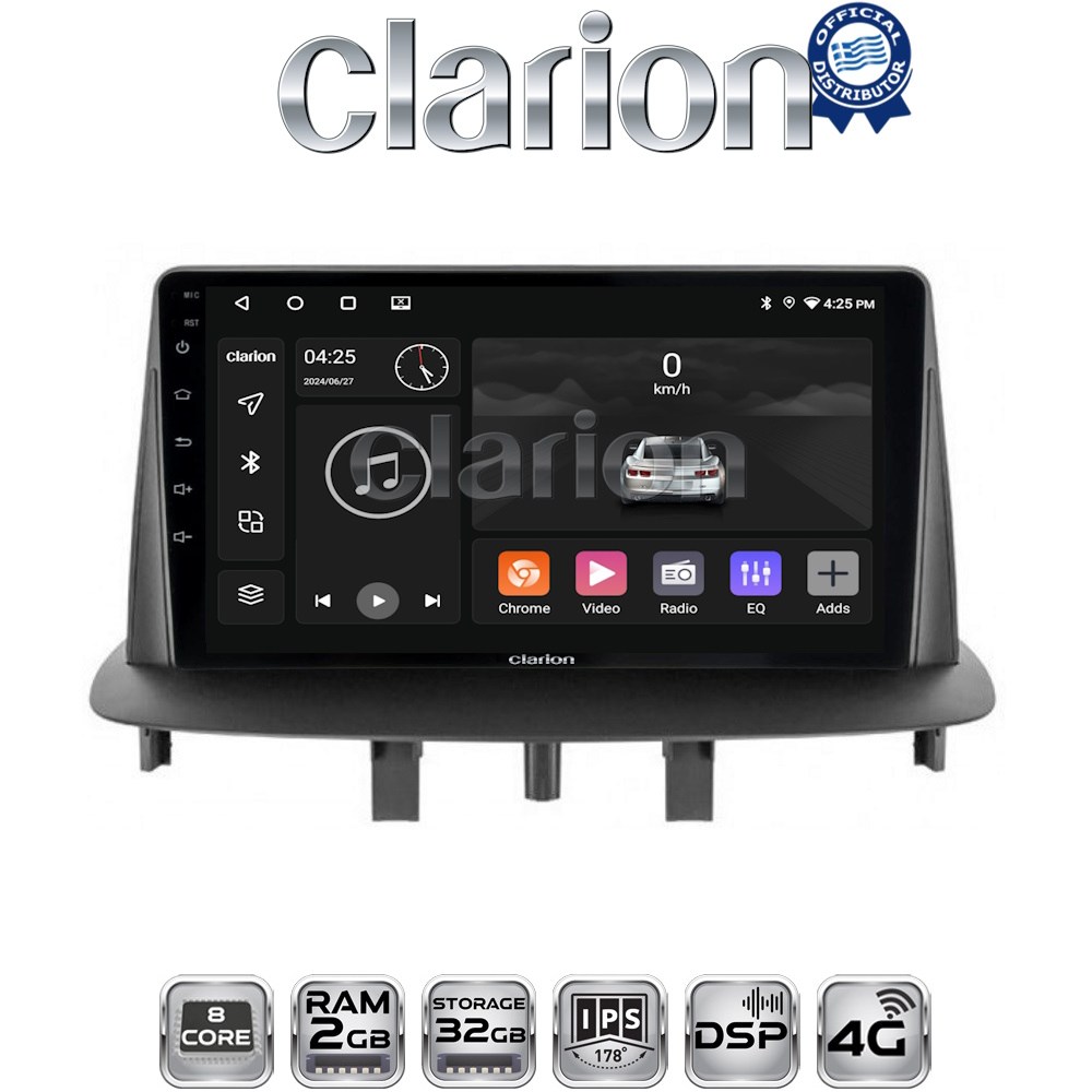 CLARION GL71145 Οθόνη OEM Multimedia Αυτοκινήτου για RENAULT MEGANE3 με CarPlay, AndroidAuto, BT, GPS