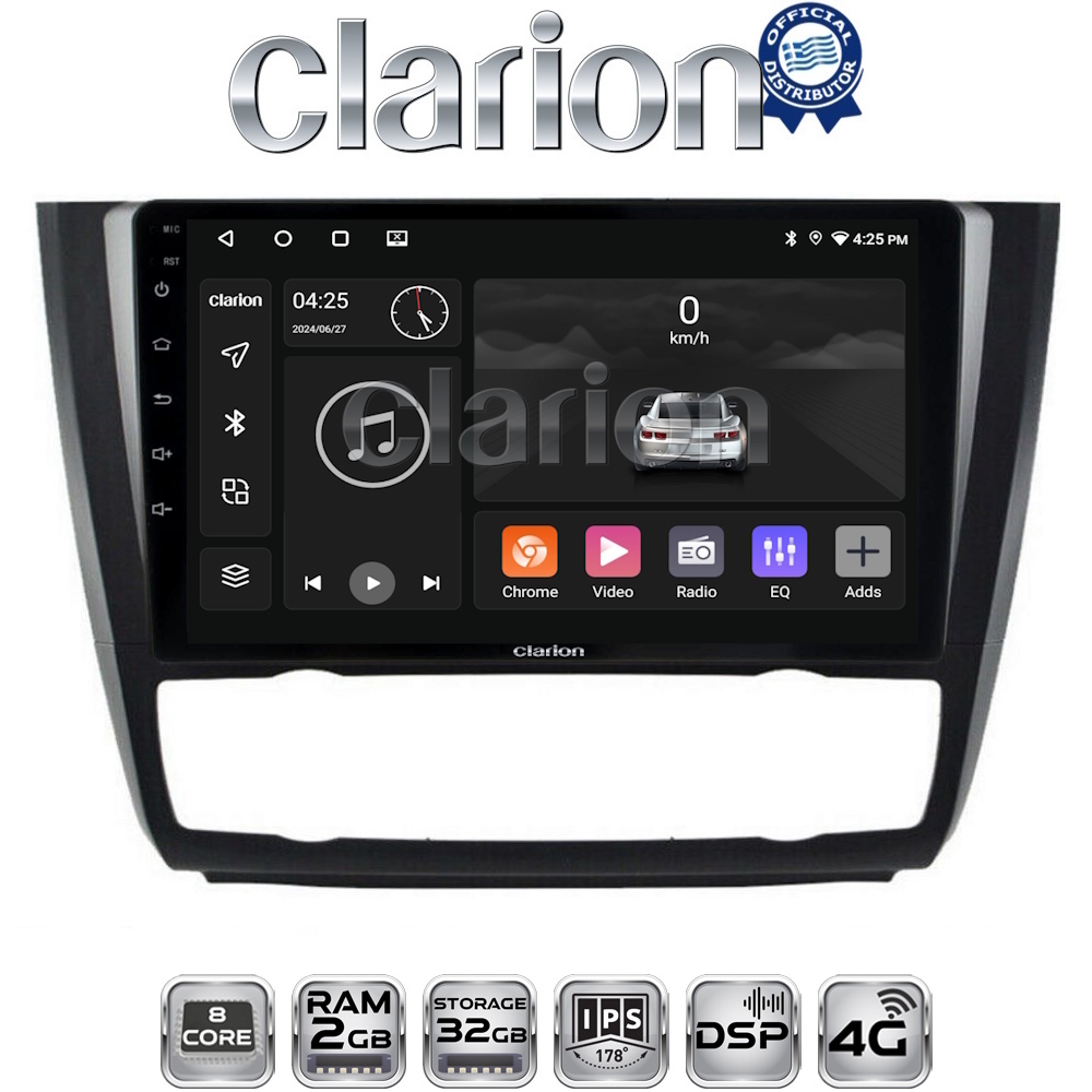 CLARION GL71170B Οθόνη OEM Multimedia Αυτοκινήτου για BMW σειρά 1 (E81 – E82 – E87 -E88) με CarPlay, AndroidAuto, BT, GPS
