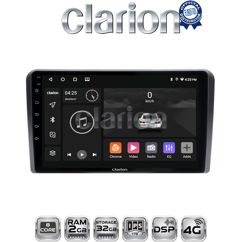 CLARION GL71190 Οθόνη OEM Multimedia Αυτοκινήτου για PEUGEOT 308 2013> με CarPlay, AndroidAuto, BT, GPS