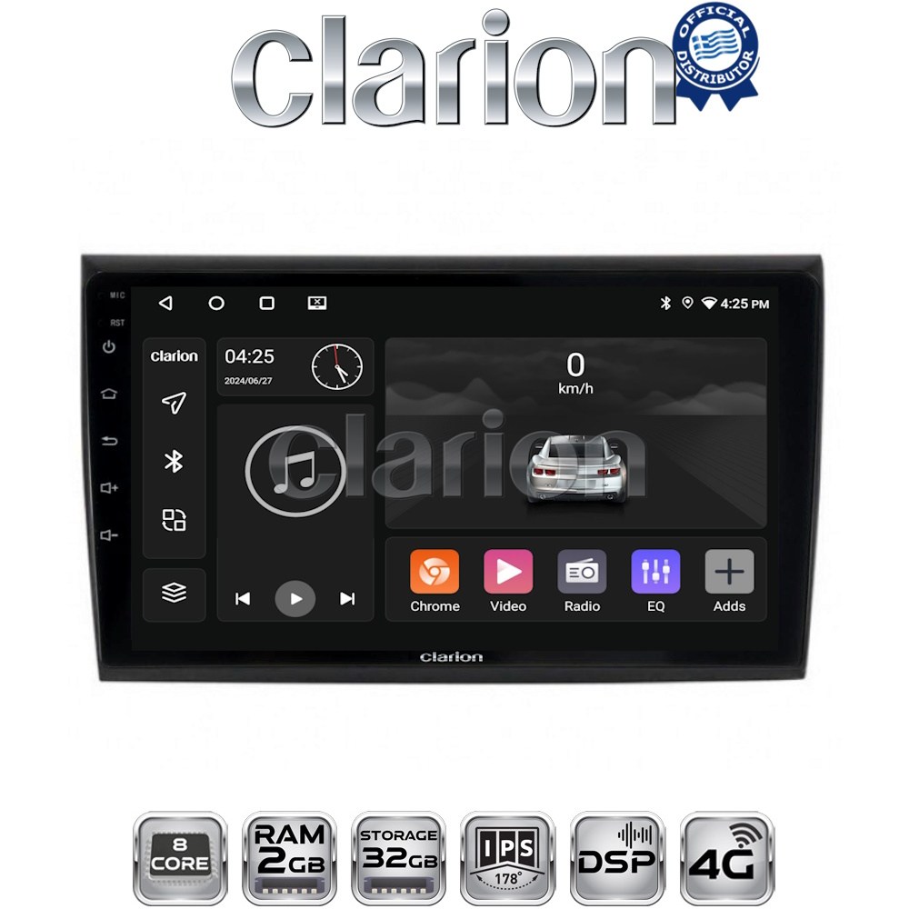 CLARION GL71250 Οθόνη OEM Multimedia Αυτοκινήτου για Fiat Bravo 2007> με CarPlay, AndroidAuto, BT, GPS