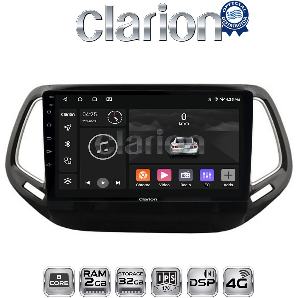 CLARION GL71253 - Οθόνη Jeep Compass 2017 - 2021 με Car Play, Android Auto, BT, GPS