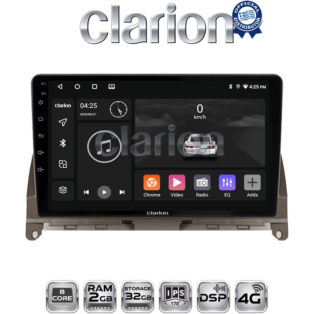 CLARION GL71265BR Οθόνη OEM Multimedia Αυτοκινήτου για Mercedes C Class W204 2007 > 2011 με CarPlay, AndroidAuto, BT, GPS