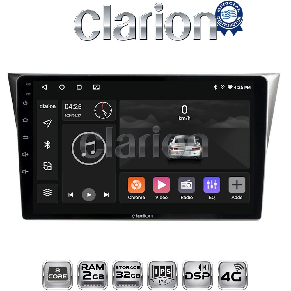 CLARION GL71271 Οθόνη OEM Multimedia Αυτοκινήτου για Subaru Impreza 2002 - 2007 με CarPlay, AndroidAuto, BT, GPS