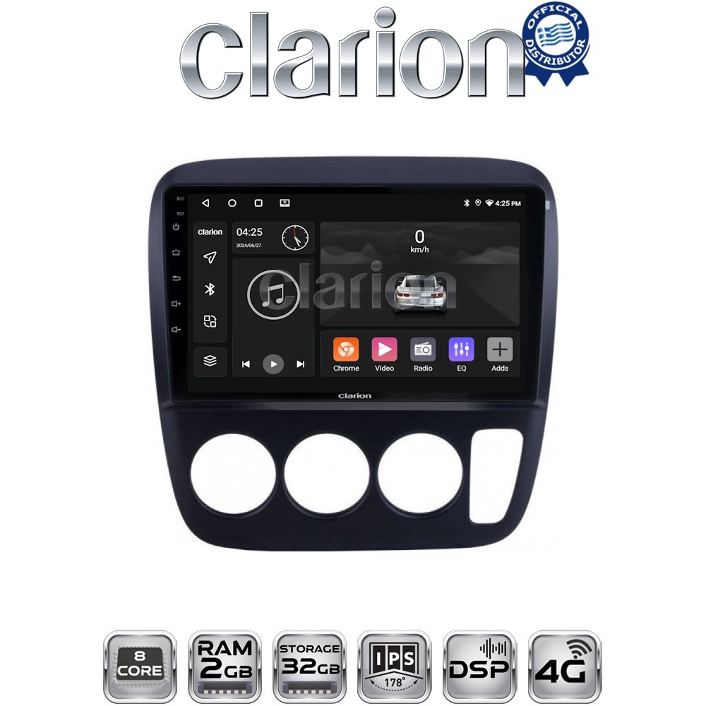 CLARION GL71376A Οθόνη OEM Multimedia Αυτοκινήτου για HONDA CR-V 1997 - 2001 με CarPlay, AndroidAuto, BT, GPS