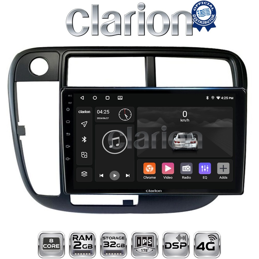 CLARION GL71377 Οθόνη OEM Multimedia Αυτοκινήτου για Honda Civic 1999 > 2001 με CarPlay, AndroidAuto, BT, GPS