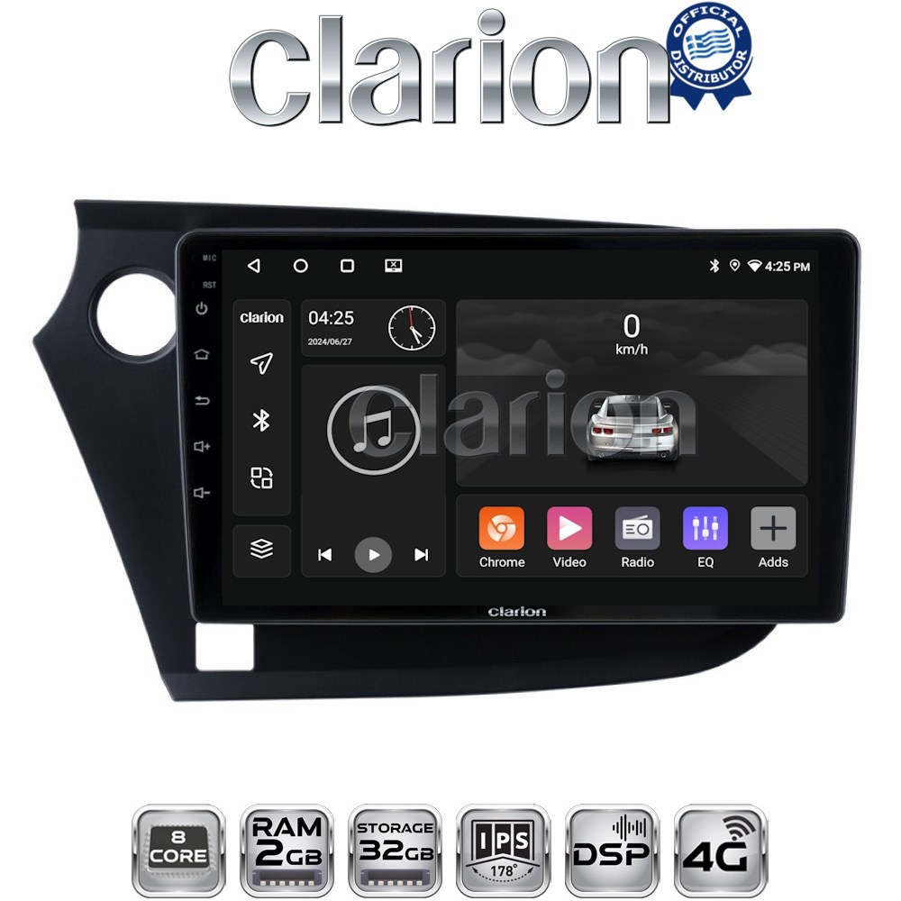 CLARION GL71381 Οθόνη OEM Multimedia Αυτοκινήτου για HONDA INSIGHT 2009>2014 με CarPlay, AndroidAuto, BT, GPS