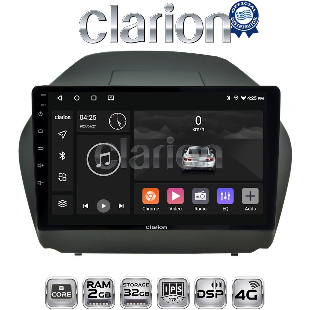 CLARION GL71414 Οθόνη OEM Multimedia Αυτοκινήτου για HYUNDAI IX35 2009>2015  με CarPlay, AndroidAuto, BT, GPS