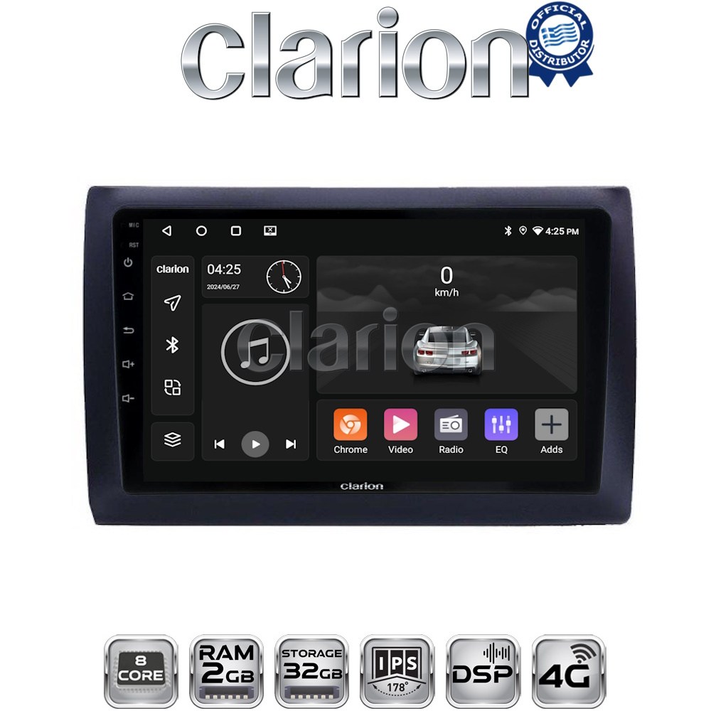 CLARION GL71466 Οθόνη OEM Multimedia Αυτοκινήτου για Fiat Stilo 2001 > 2007 με CarPlay, AndroidAuto, BT, GPS