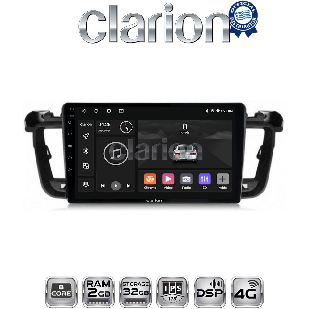CLARION GL71509 Οθόνη OEM Multimedia Αυτοκινήτου για PEUGEOT 508 2010>2016 με CarPlay, AndroidAuto, BT, GPS